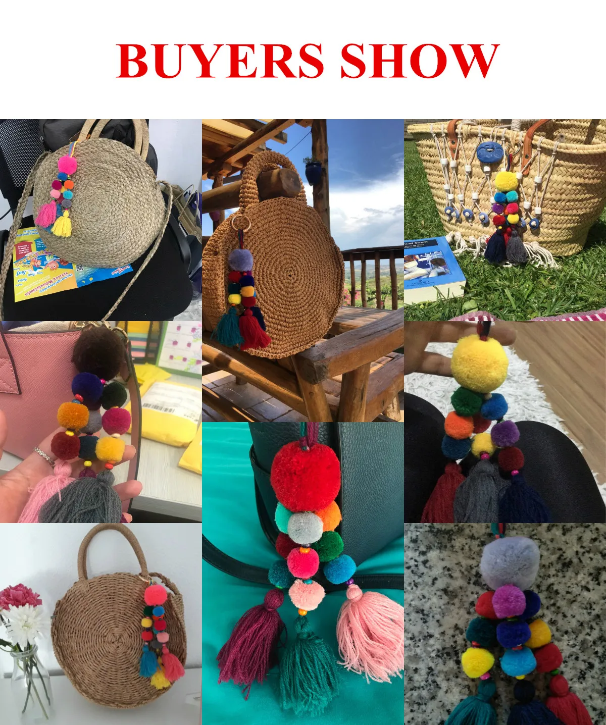1 шт. деревянные бусины в богемном стиле|key chains pompom|beads key chainpompom |