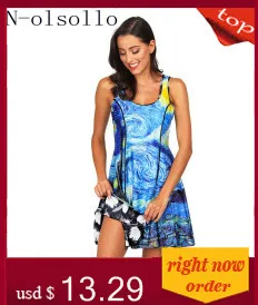 N-olsollo Sexy Party A-Line Dresses Elegant Women Vestidos Femme fashion dress round collar short sleeve Einstein smokes print