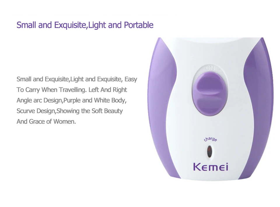 Kemei KM-280R Быстрая Женский перезаряжаемый Эпилятор Портативный Женский Электрический Женский бритвенный станок для удаления волос