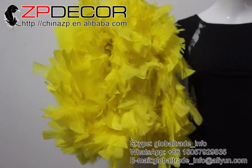 ZPDECOR 2 ярдов/партия Красивая ручная работа окрашенная в желтый цвет 150 г индейка