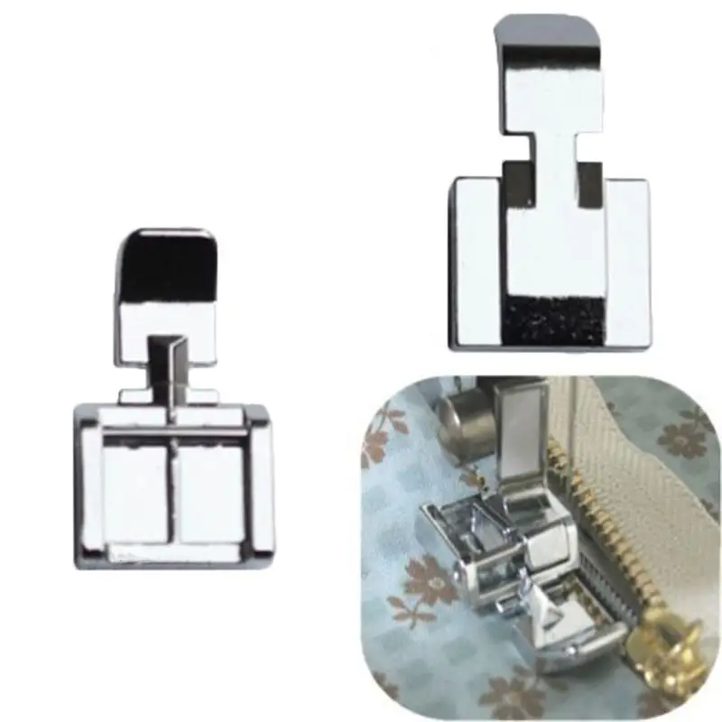 

New Hot Zipper Foot 2 Sides For Sewing Machine Brother Janome Singer Snap-on Models Home Art Sewing Tools Supplies Accessories