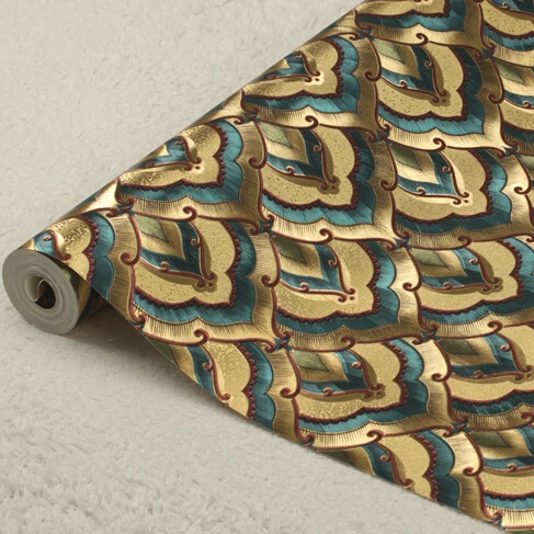 Роскошные золотые обои в стиле Ближнего Востока рулон модные художественные