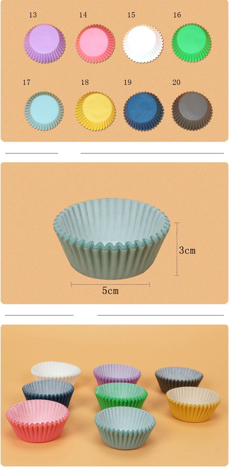 100 шт. 5x3 см красочные бумажные чашки для торта, печь, торты, кондитерские инструменты, бумажная формочка для выпечки, маслостойкая бумажная Форма для кексов, лоток, Аксессуары для выпечки