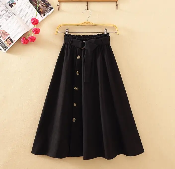 deer velvet skirt autumn 2022 new high waist long section fashion big swing umbrella skirt slim long skirts