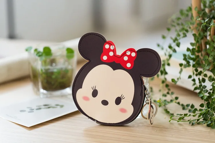 Disney дети мультфильм монета ПУ кошелек Микки Маус прекрасная Монета Сумка подарок для мальчиков и девочек сумка для хранения ключей сумка с подвесками ребенок пакет - Цвет: Темный хаки