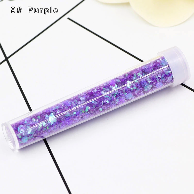 9 Purple Лизун для детей Наполнитель серебряные блестки аксессуары украшения Шарм DIY поставки слаймов материал серебряный порошок яркие блестки - Цвет: 9 Purple