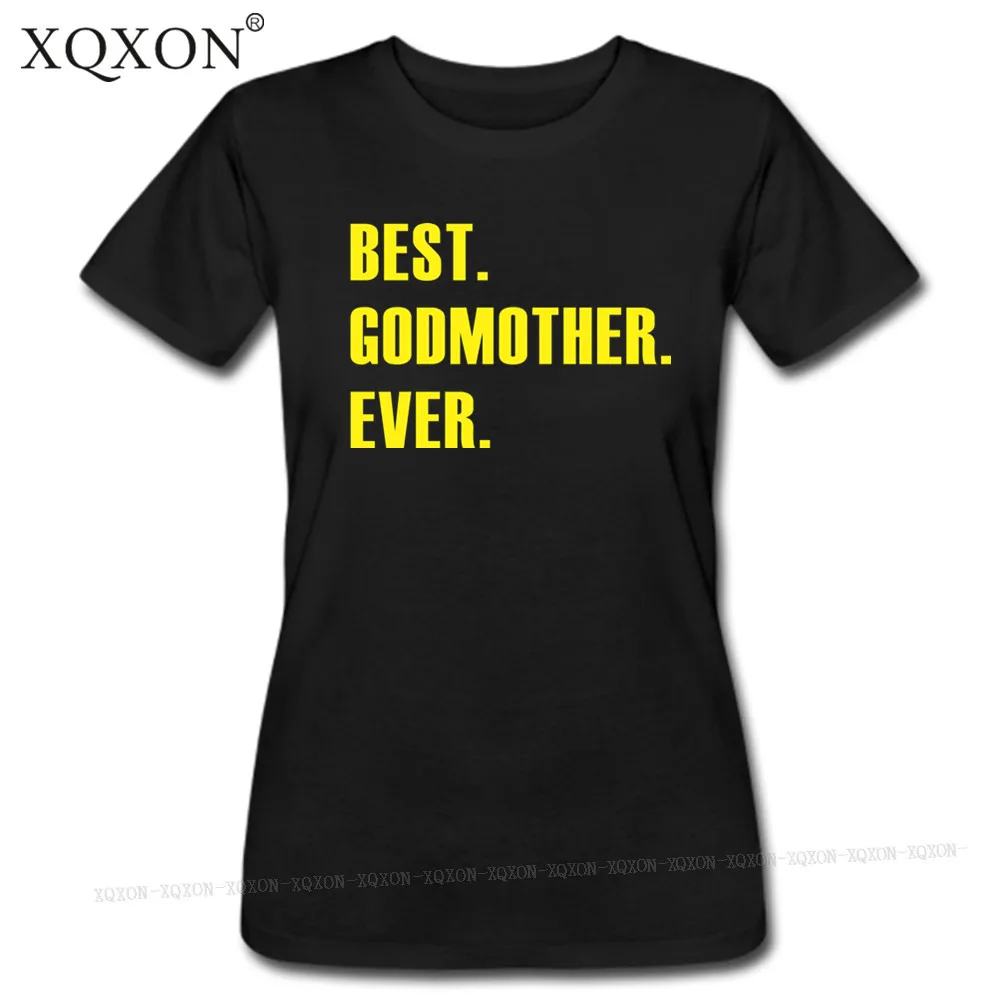 Женская футболка с коротким рукавом XQXON летняя из 100% хлопка надписью Best Godmother Ever
