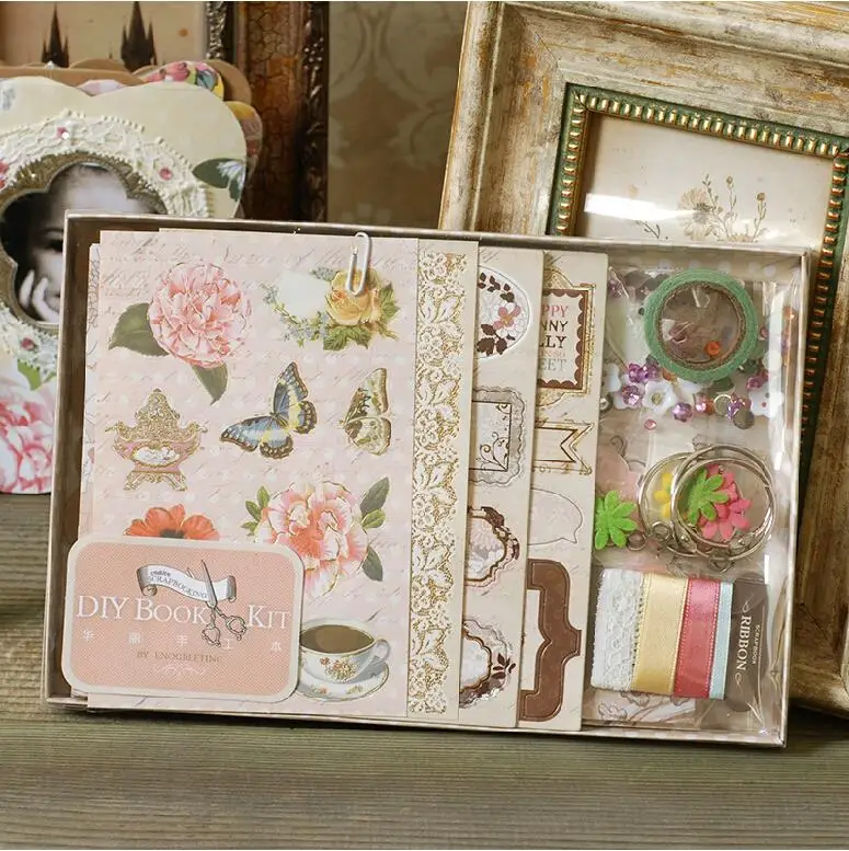 Eno поздравление DIY Фотоальбом винтажный мини-альбом набор 3 кольцо папка альбом