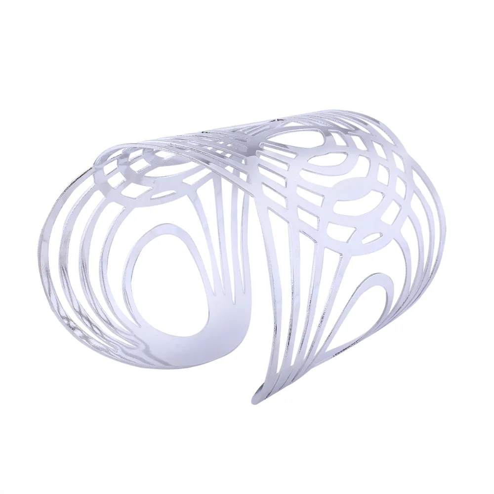 Розовый широкий браслет Banny из сплава с полым геоканалом для женщин большой