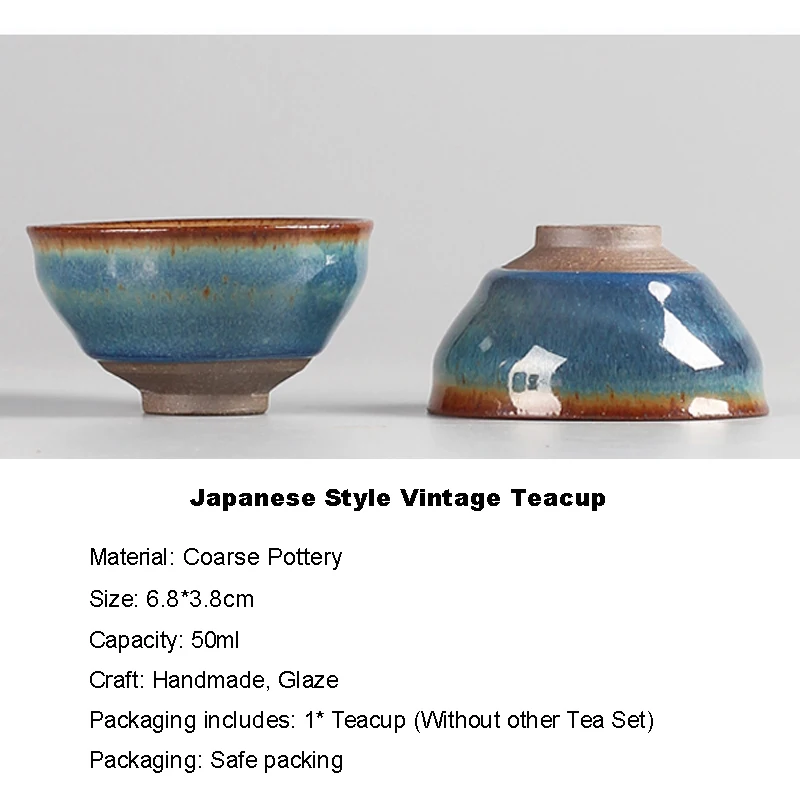 Винтажная чайная чашка в японском стиле глазурованная Обжиговая обжигалка