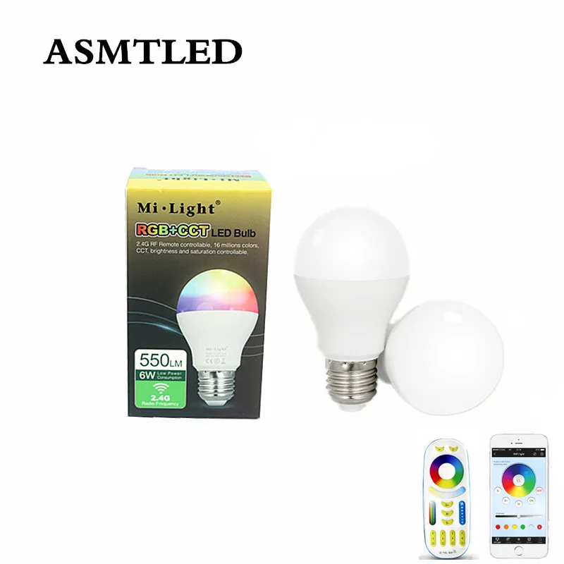 AC 86 265V Mi. Light 6W RGB + CCT Светодиодная лампа FUT014 RF дистанционное управление WiFi