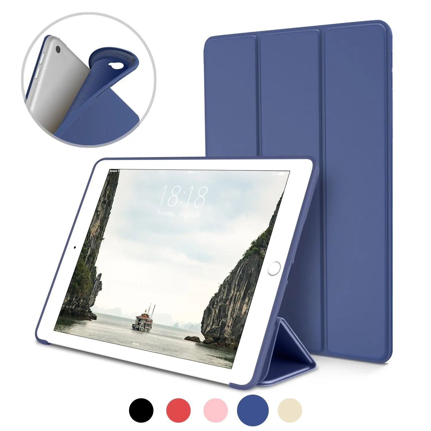 Чехол для iPad Air 2 силиконовая Мягкая задняя Подставка-книжка с автоматическим