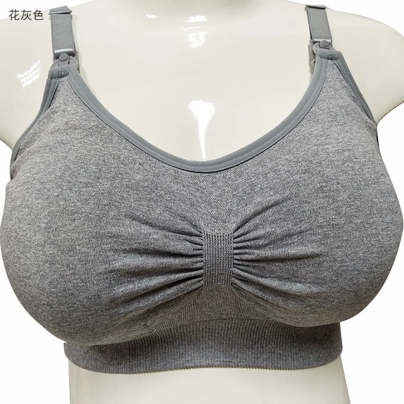 Flower gray Бюстгальтеры для беременных без рук, бюстгальтеры для кормящих без косточек размера плюс, бюстгальтер для беременных женщин, Бюстгальтер для кормления грудью, нижнее белье - Цвет: Flower gray
