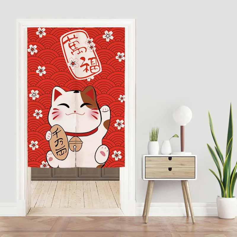 Японская занавеска для кухни Lucky Cat двери ресторана Noren японская входной по фэн