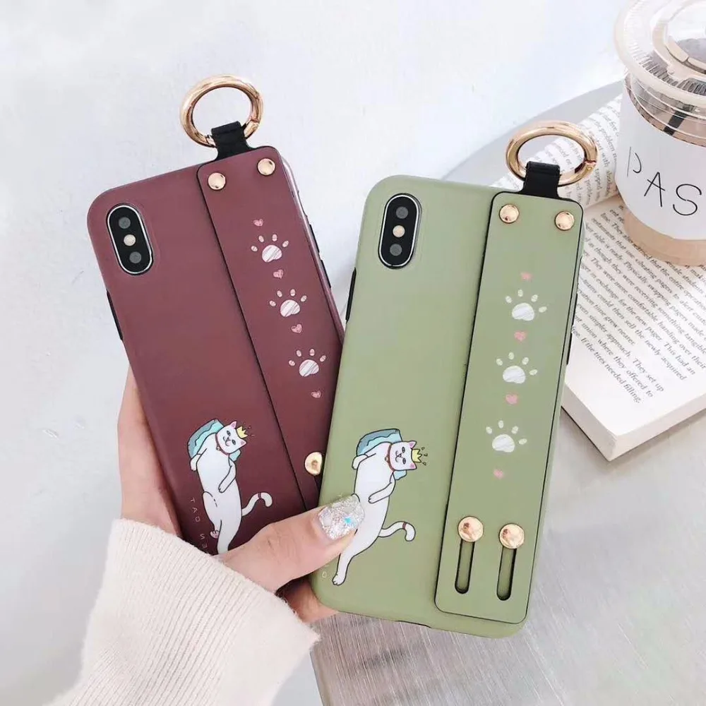 Cat Claw Couple Wrist Strap for iPhone 6 6plus 7 7plus Case x Back Cover |