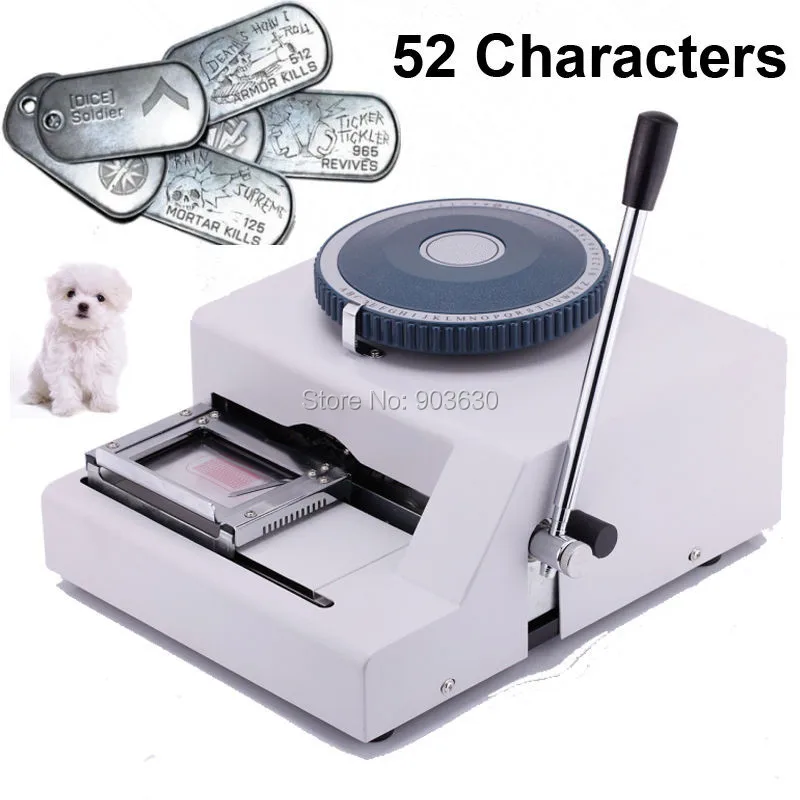 

52 Characters Manual PET Tag Embosser Machine Dog Tag Engraving Machine Stainless Metal Steel Embossing Press Wonder Machine
