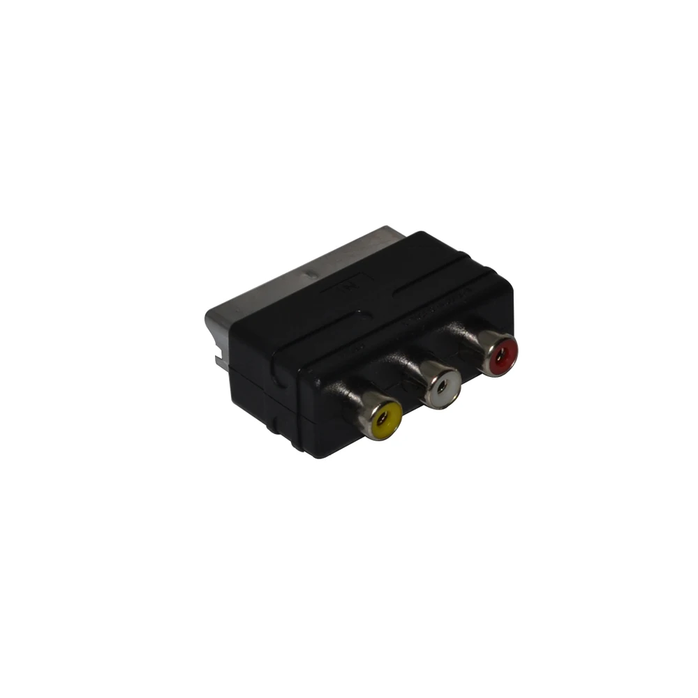 Штекер Scart для AV адаптера переходник со штекера на 3 RCA Phono Female TV Audio Video вход PS4 WII DVD