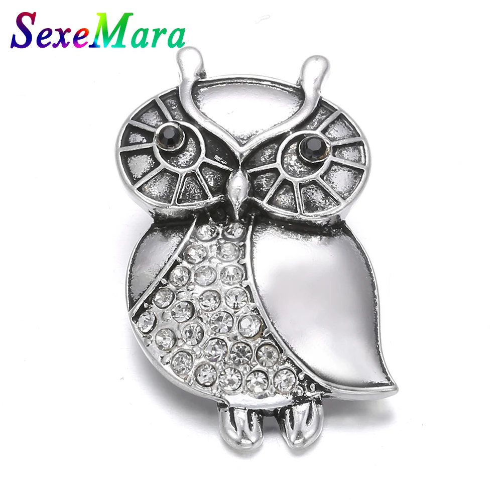 Новые модные застежки-пуговицы ювелирные изделия сова стразы кнопка подходит