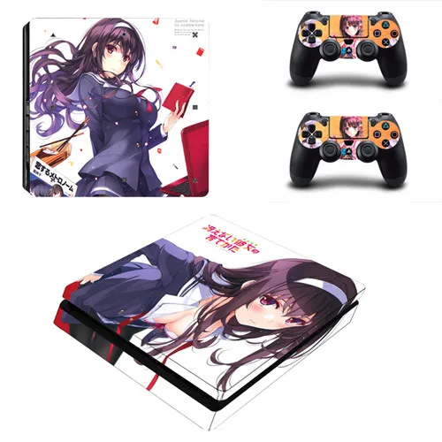 KYSP4S-0204 Аниме железнодорожное Хацунэ Мику токисаки Куруми сабля PS4 тонкая кожа Стикеры для Игровые приставки 4 консоль и контроллер PS4 тонкий Стикеры - Цвет: KYSP4S-0204