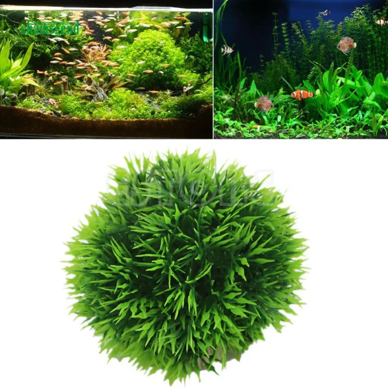 Chamsgend зеленая трава мяч Моделирование растения Fish Tank Декор для DIY живые завод