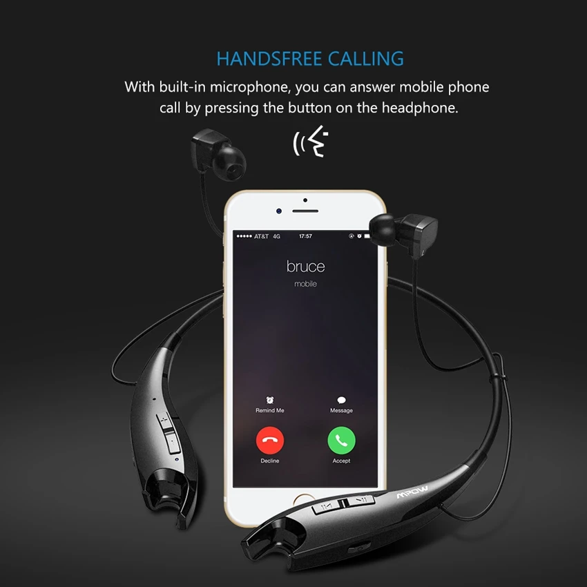 Беспроводные наушники Mpow TOP Jaws Bluetooth-наушники стильные наушники-вкладыши для шеи