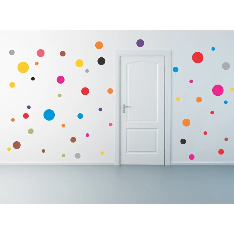 

POOMOO Wall Sticker 50 Polka Dot Wall Decals removable stickers decor mural nursery children kids