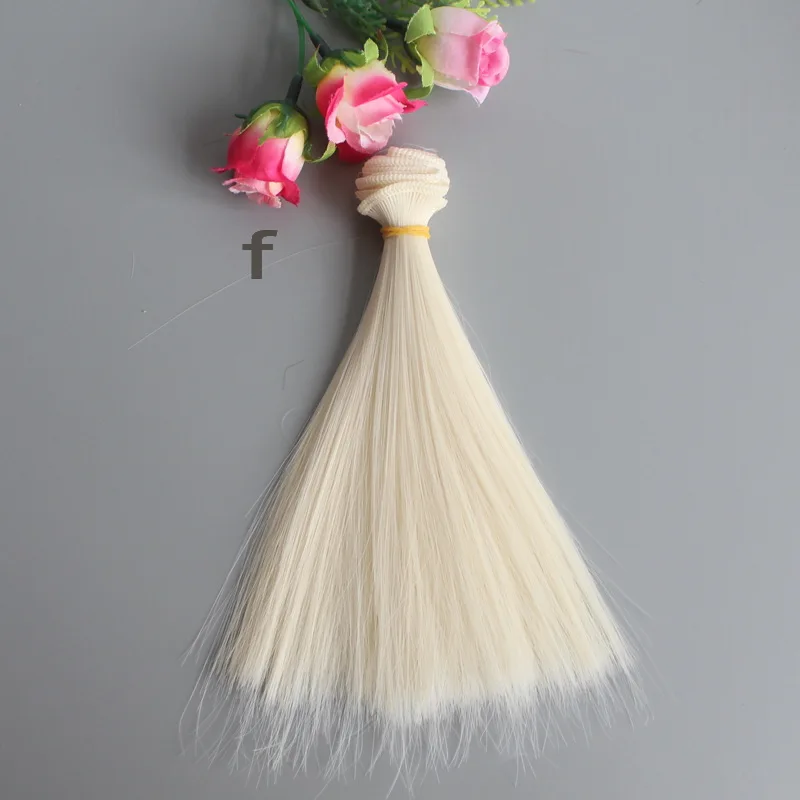 Куклы парики 15*100 см прямые волосы парики для 1/3 1/4 1/6 BJD SD Blyth куклы - Цвет: f