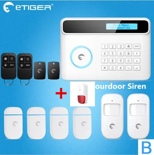 Беспроводная система безопасности Etiger S4 GSM PSTN домашняя умная сигнализации с
