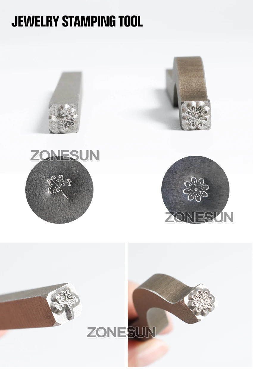 ZONESUN твердость регулируемые украшения пряжки Mark хит Stamp Tool кольцо браслет серьги стальной пробойник форма для выпечки