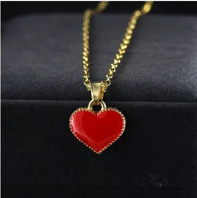 Новинка 2019 Модный кулон в виде красного сердца ожерелье цепочка для ключицы