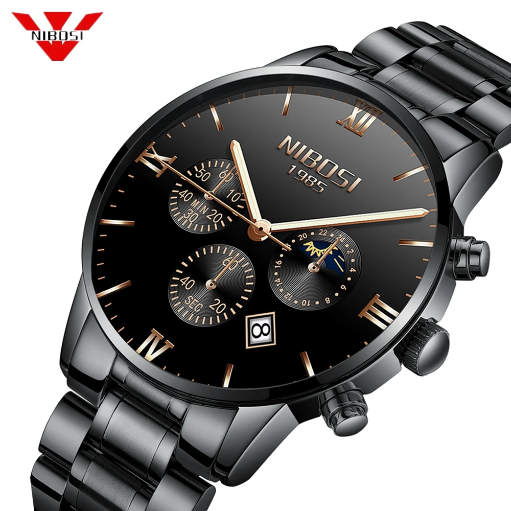 Часы наручные NIBOSI мужские модные спортивные Кварцевые брендовые Роскошные