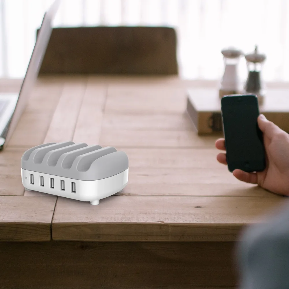 Зарядная док станция ORICO с 5 USB портами и держателем для телефона В 2 4 А * 40 Вт макс.