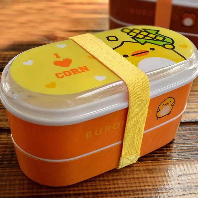 Портативный Ланч-бокс студенческий детский Bento box двухслойный пищевой пластиковый Ланч-бокс пищевой контейнер японский стиль CFC1474