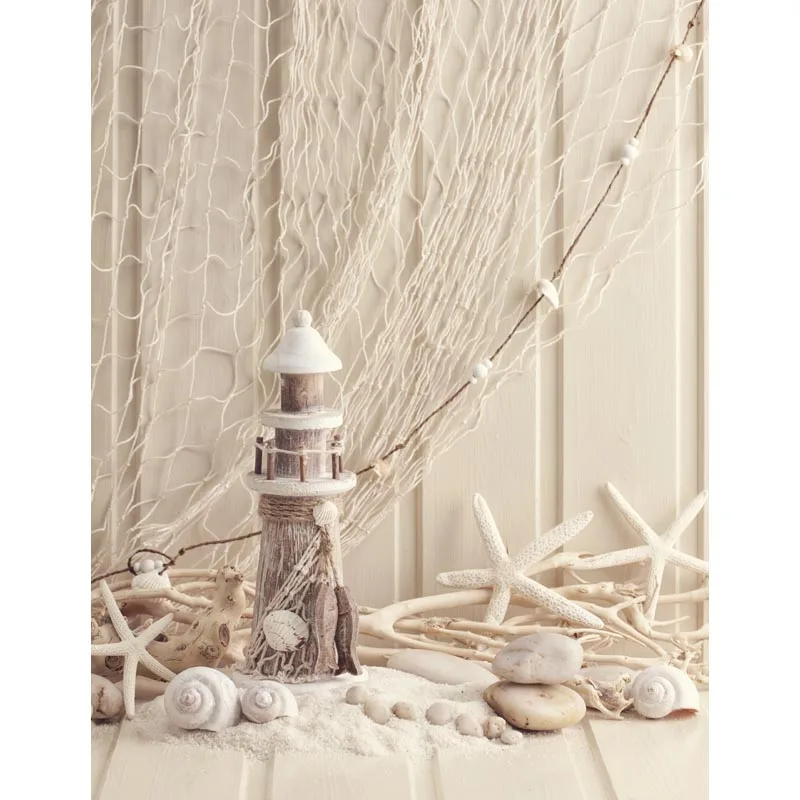 Nay wind vinyl cloth beacon lighthouse starfish wood photography backdrops for kids newborn photo studio portrait backgrounds |