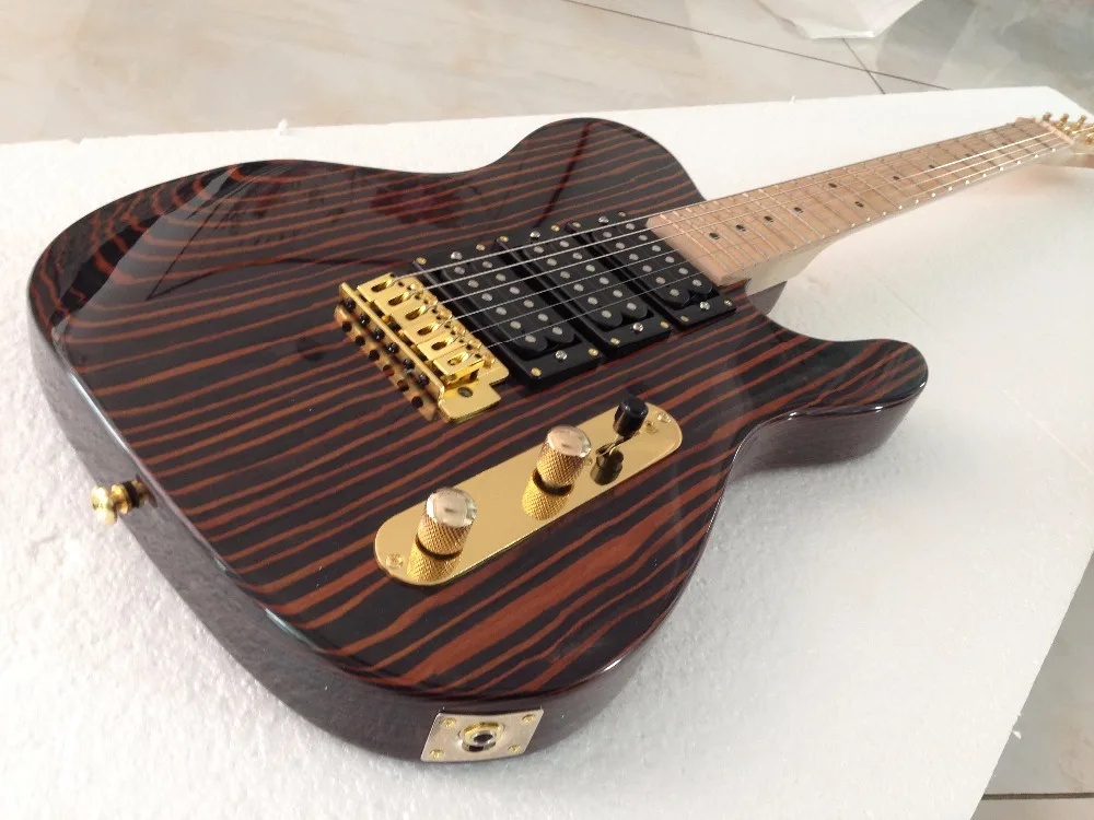 Хорошее качество заказной TL Электрогитара Зебра цельный деревянный корпус