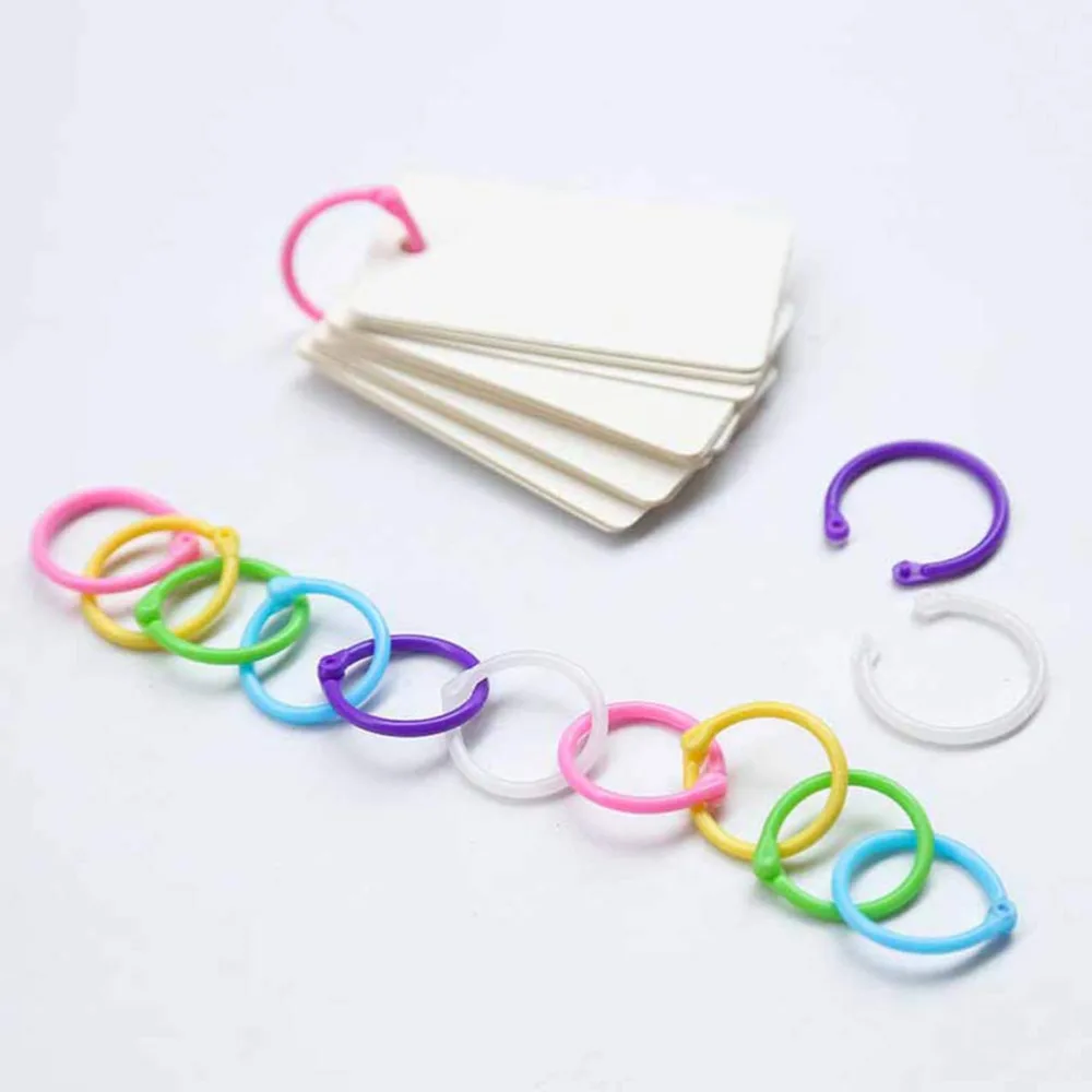Фото XRHYY 20 шт. связующие кольца цветные пластиковые бумажные переплетные S/M/L для