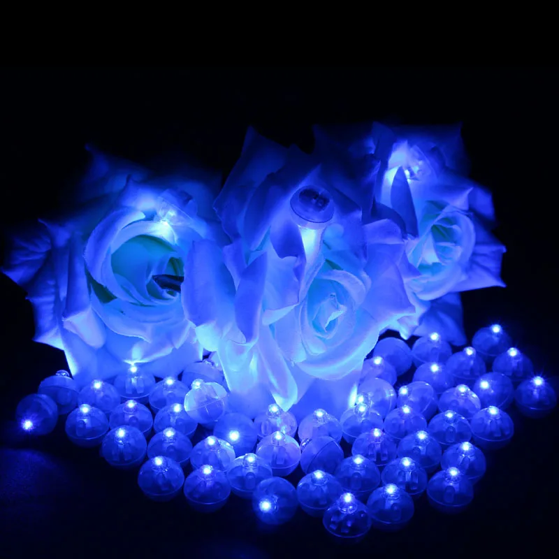 Blue 100 шт./лот, цветная круглая мини светодиодная RGB лампа, фонарик, шар, огни для нового года, украшения на Рождество, свадьбу, вечеринку - Цвет: Blue