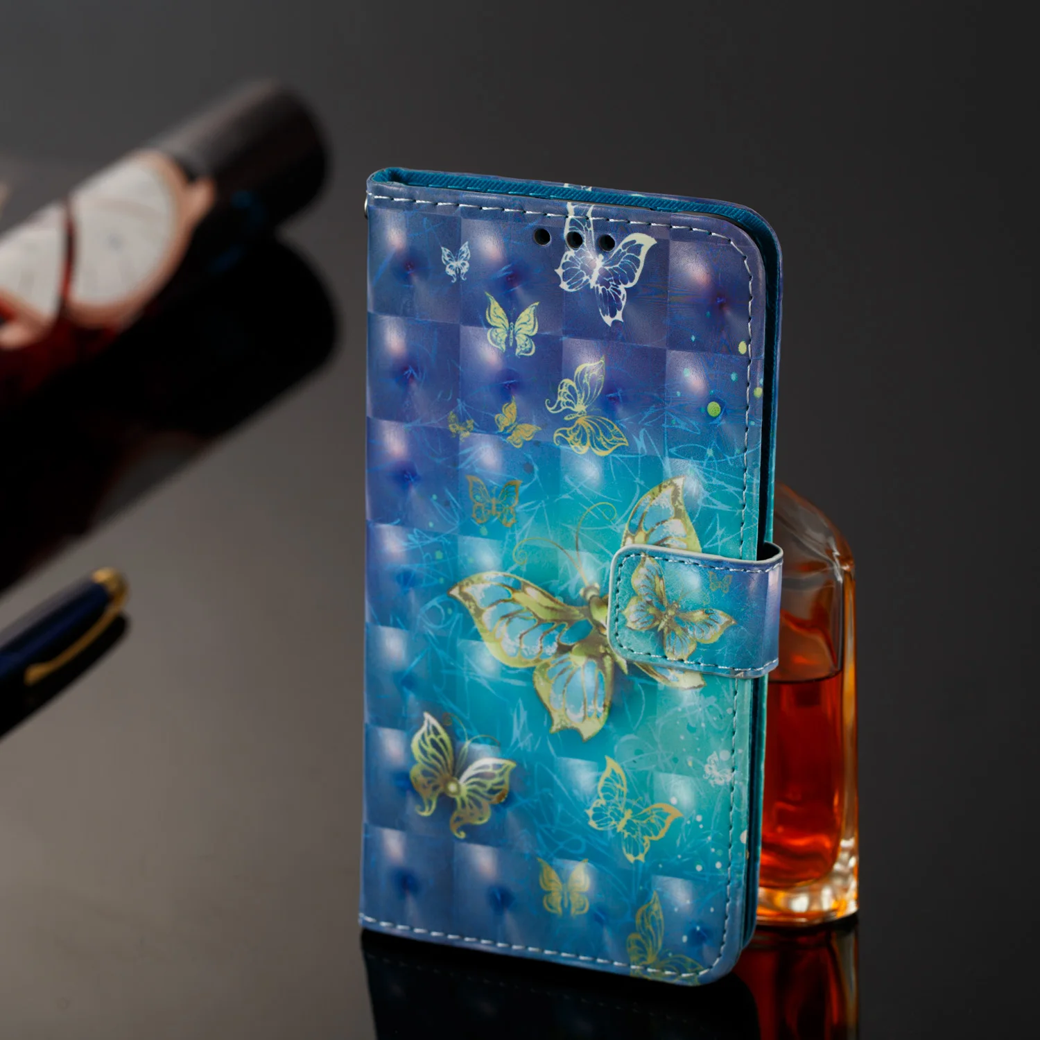Чехол для Xiaomi Redmi 5 с 3D модным рисунком откидной книжка кожаный чехол кошелек