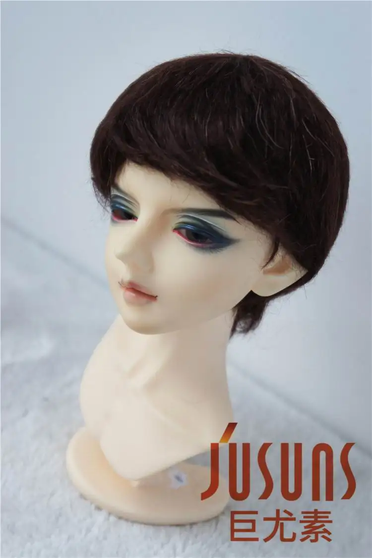 9-10inchCoffeeBlack JD133 1/8 1/6 1/4 1/3 FashionBJD парик мохера мальчишеские короткие волосы Размер 5-6 дюймов 6-7 дюймов 7-8 дюймов 8-9 дюймов 9-10 дюймов кукольный парик аксессуары - Цвет: 9-10inchCoffeeBlack