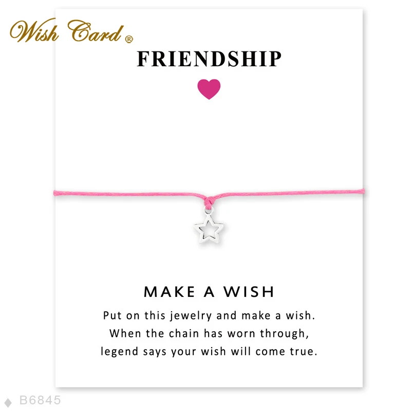 Wish Card полый Звездный браслет для женщин ювелирные изделия дружбы очаровательный