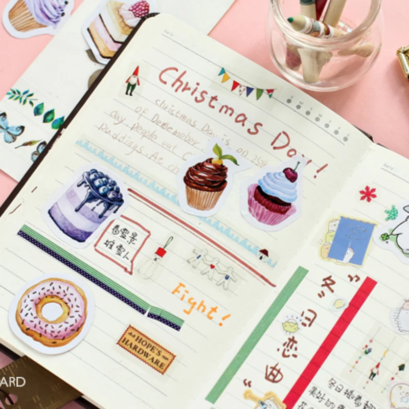 45 шт./лот торт ко дню рождения мини бумажная наклейка украшение Сделай Сам аблум