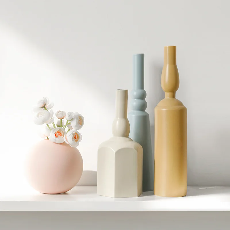 Креативная ваза для цветов, керамическая ваза Morandi, украшение для дома, гостиной, современная керамическая ваза Morandi, художественный декор, подарок