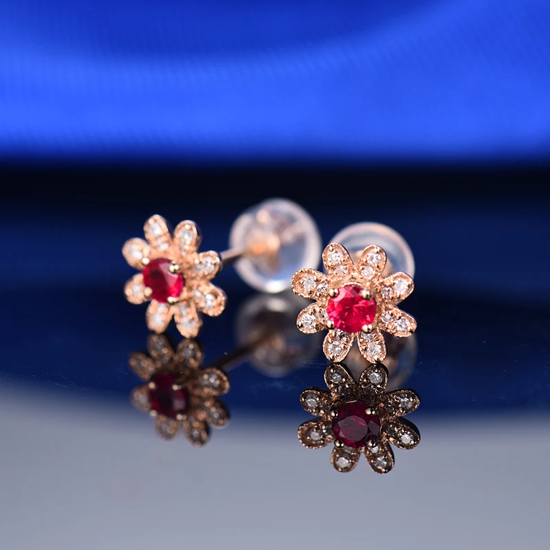 LOVERJEWELRY трендовые свадебные серьги с цветком 18 К розовое золото натуральный