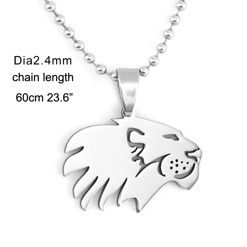 Risul decal lion head male Strong Lions Portrait Charms Diy necklace pendant mirror polish Stainless Steel wholesale 50pcs | Украшения и