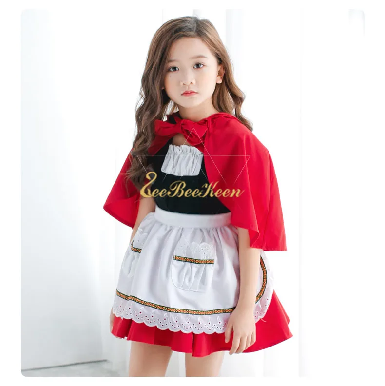 Подарок на Новый год праздничная одежда плащ для детей красное платье с