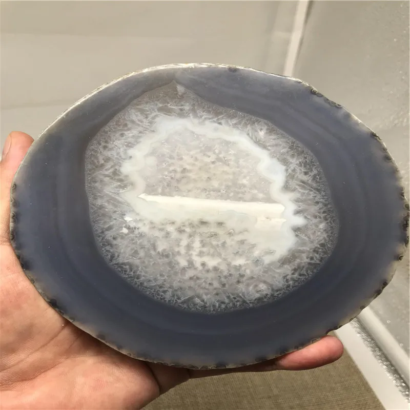 450-500gNatural полосчатый Агат кусочки кристалла Geode дисплей отличный узор | Дом и сад
