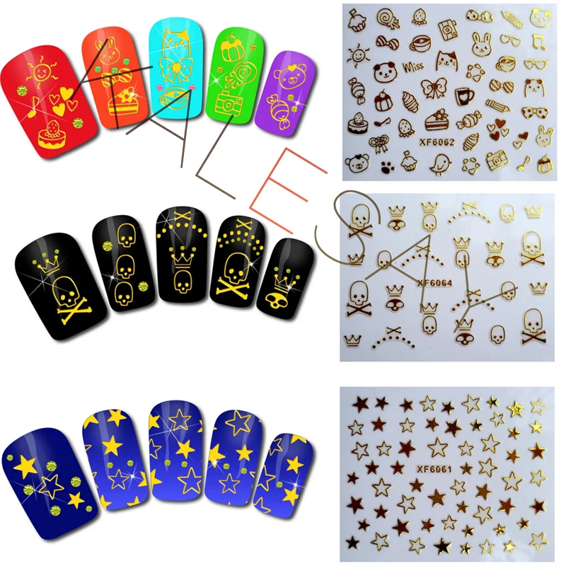 3D наклейки для ногтей художественное украшение роскошный известный клей на