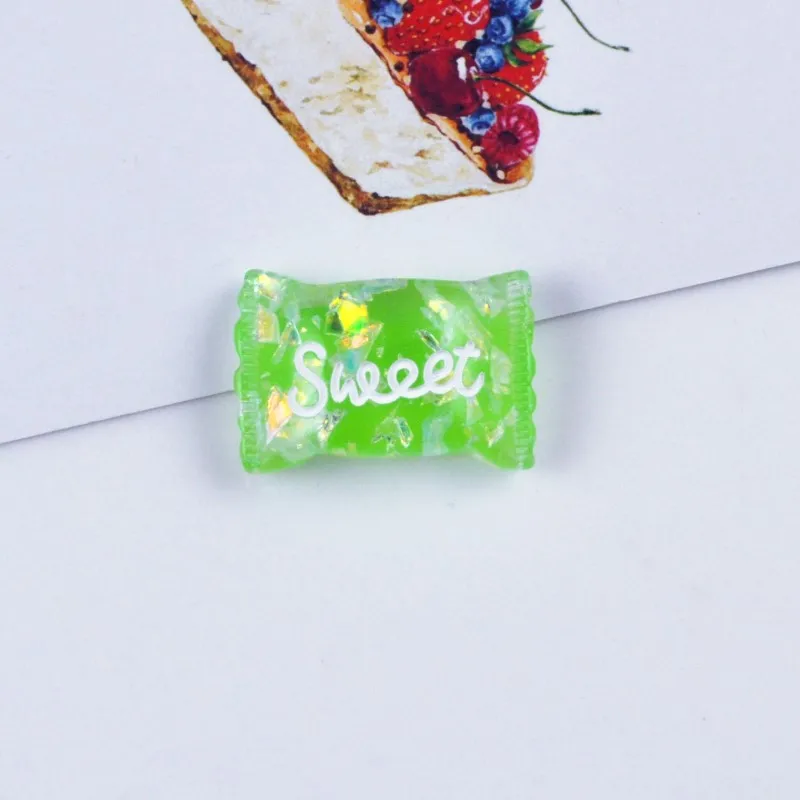 Green 10 Pieces 10 шт. слизи амулеты конфеты сладкий сахар смолы Пластилин клейкие аксессуары бусины материалы для изготовления чехол для телефона украшения - Цвет: Green 10 Pieces