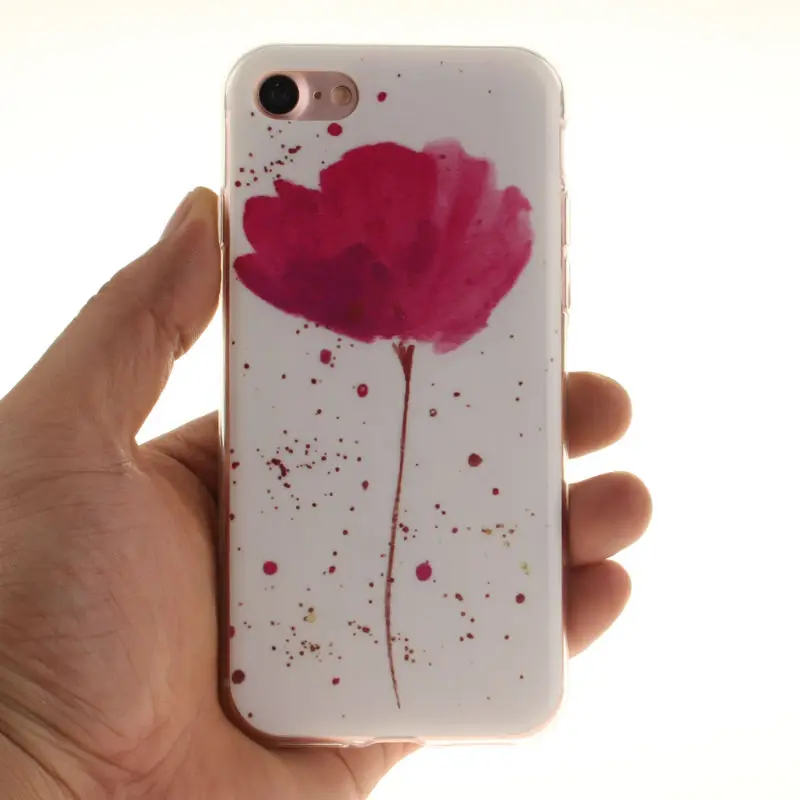 Для iphone 7 Plus 8 Silicon Coque мягкой IMD ТПУ ацтеков Цветок Богемия Стиль задняя крышка