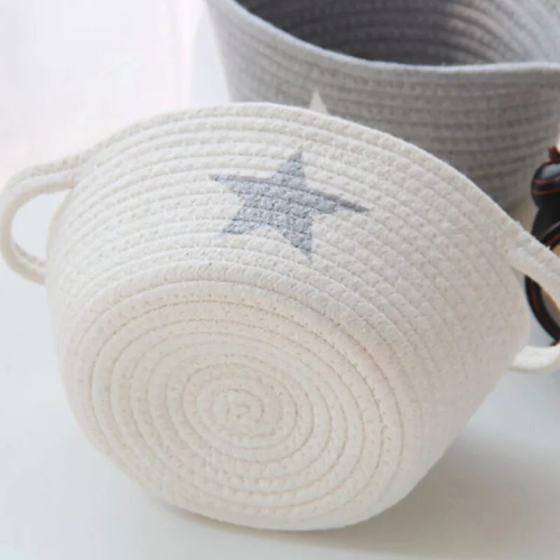 Корзина из ротанга для хранения складная хлопковая веревка Офисная корзина